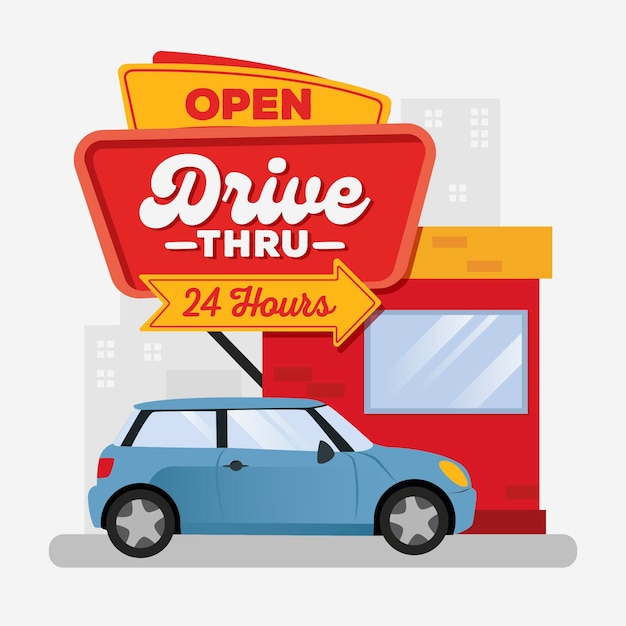 Drive Thru Sign Royalty-Free Images, Stock Photos & Pictures