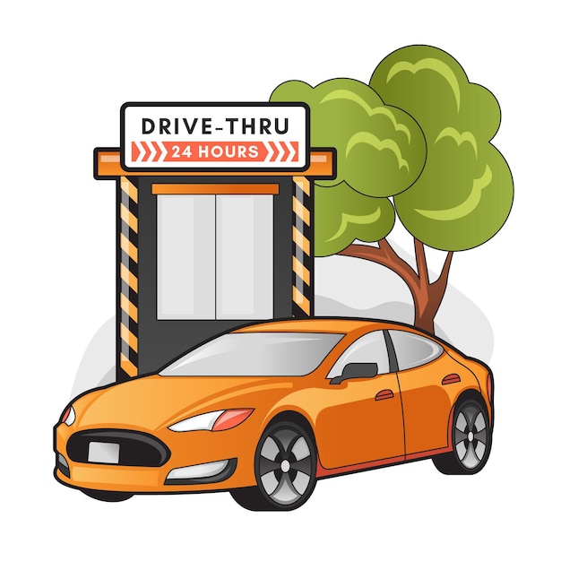 Free vector drive thru sign illustration