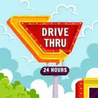 Free vector drive thru sign