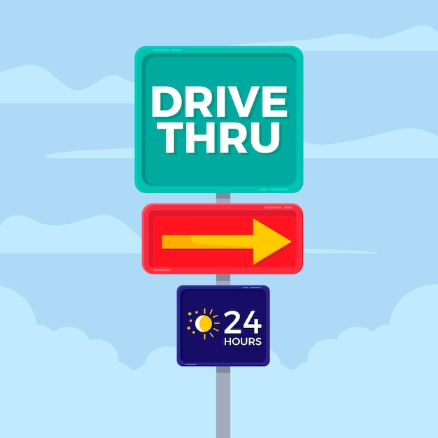 Free vector drive thru sign