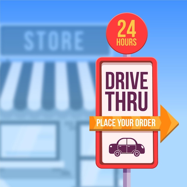 Free vector drive thru sign