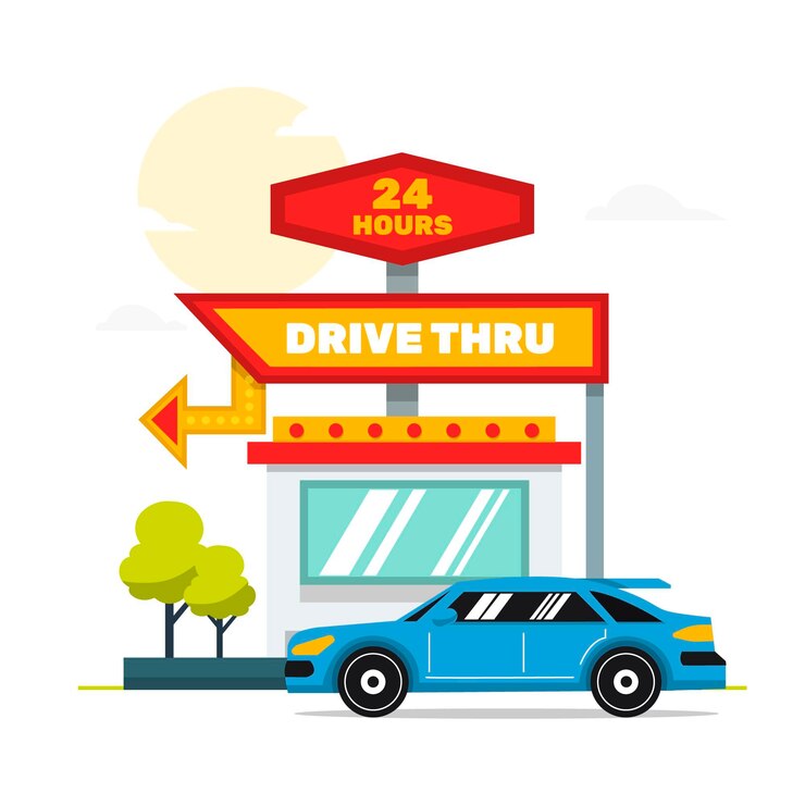 मुफ़्त वेक्टर drive thru sign