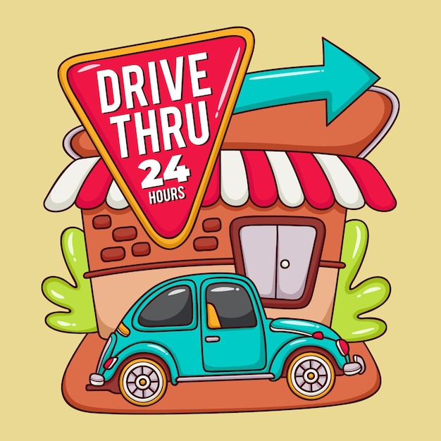 Free vector drive thru sign