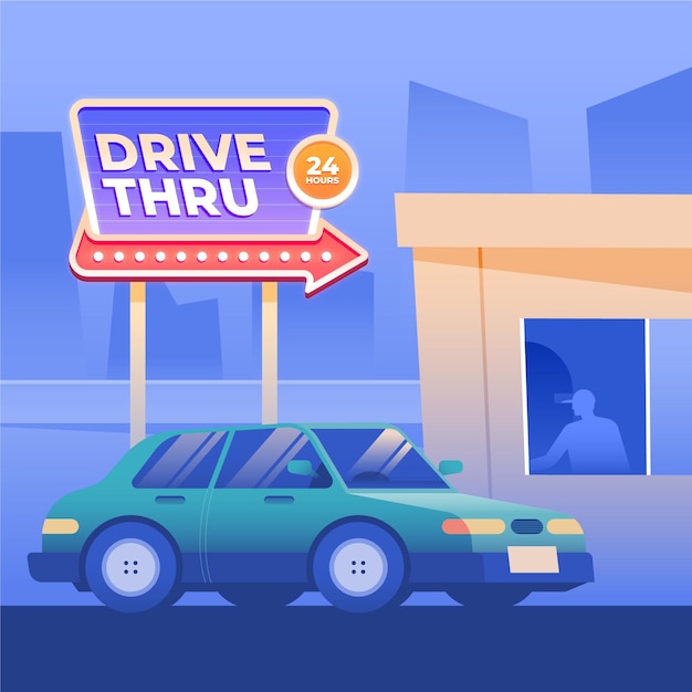 Free vector drive thru sign