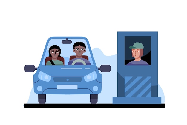 Drive thru window illustration