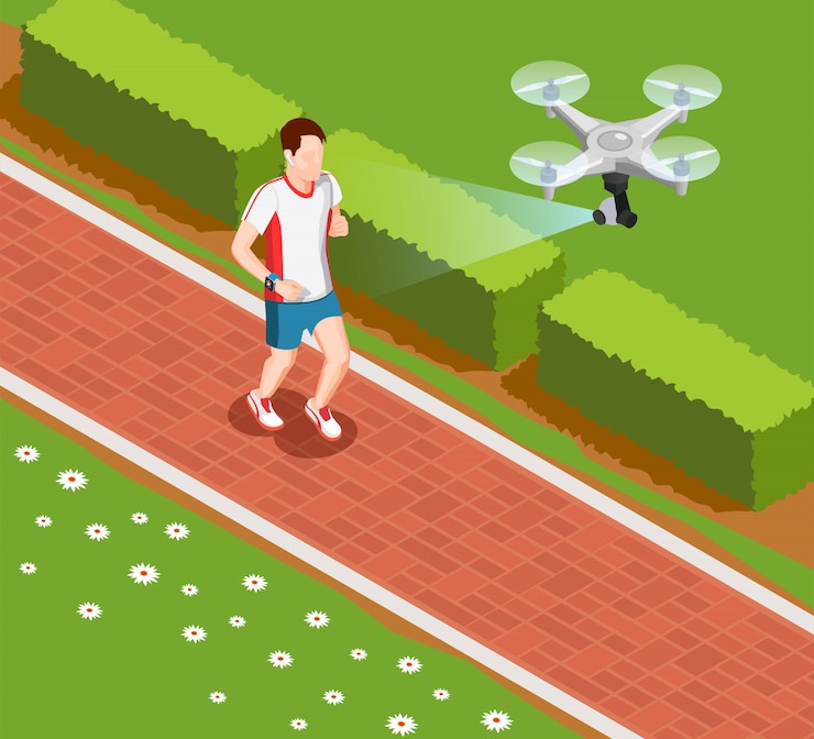 Free Vector drone coaching composition