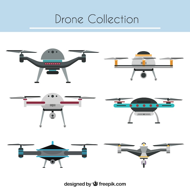 Drone collection with flat design
