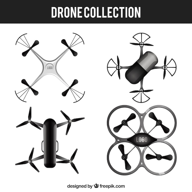 Бесплатное векторное изображение Коллекция drone с реалистичным стилем