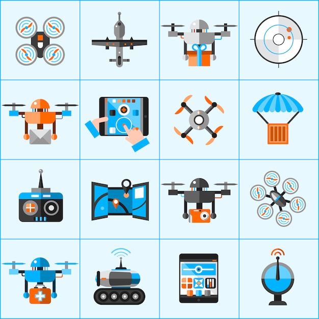 Drone icons set