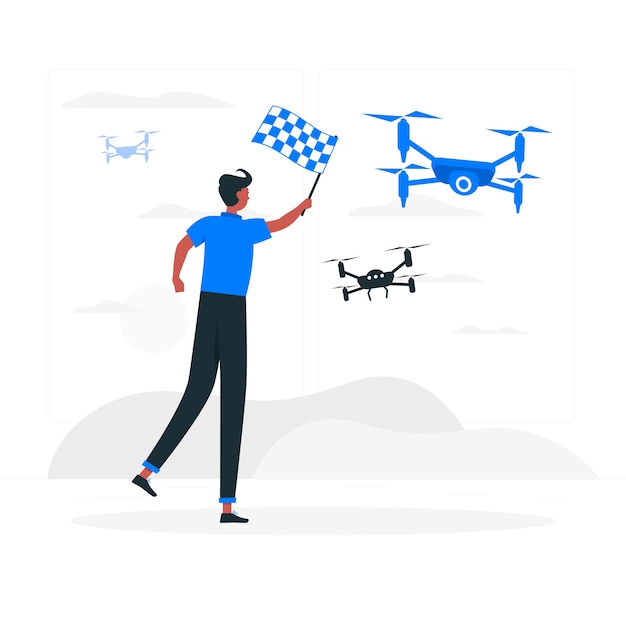 Free vector drone race concept illustration