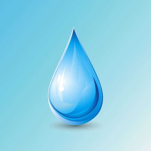 Free vector drop on blue background, world water day