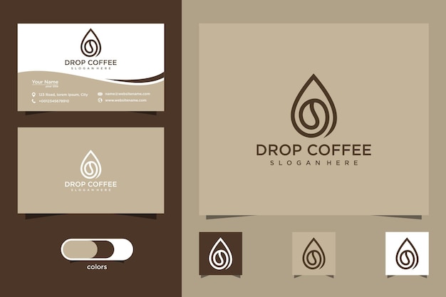 Drop coffee logo and business card