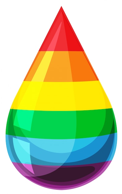 Бесплатное векторное изображение Капля жидкости с цветами радуги