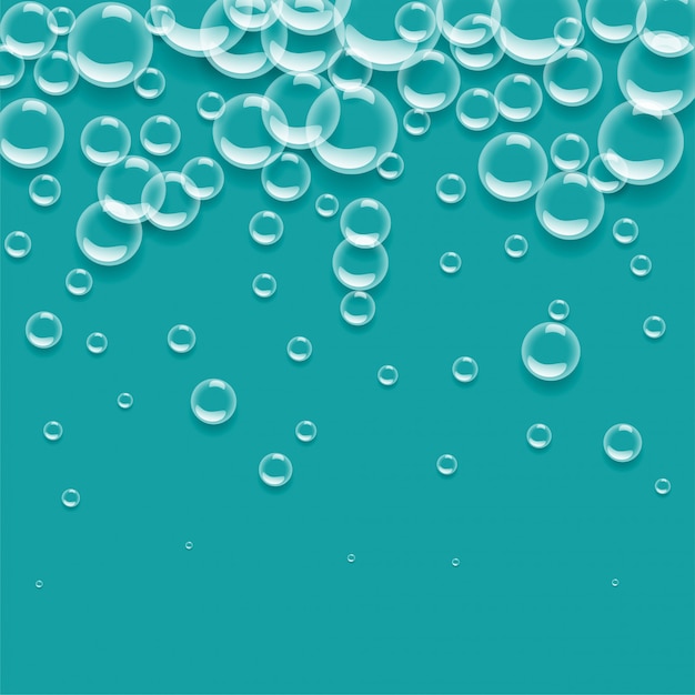 Бесплатное векторное изображение Капли воды на синем фоне
