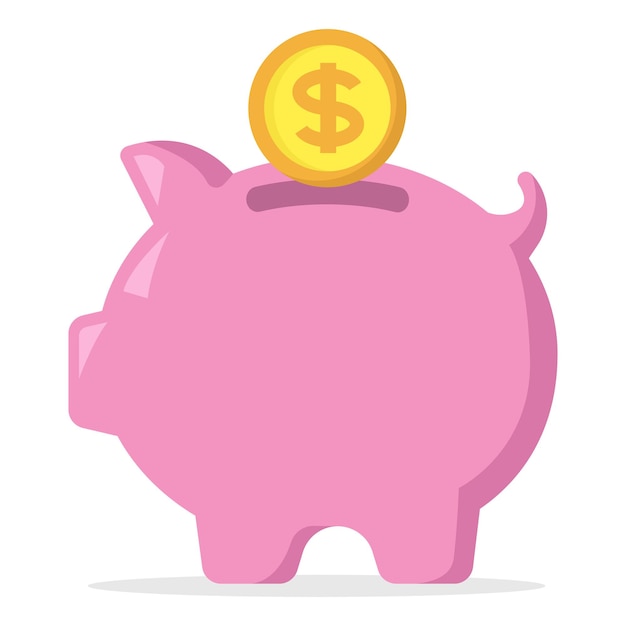 Free vector dropping savings into piggy bank