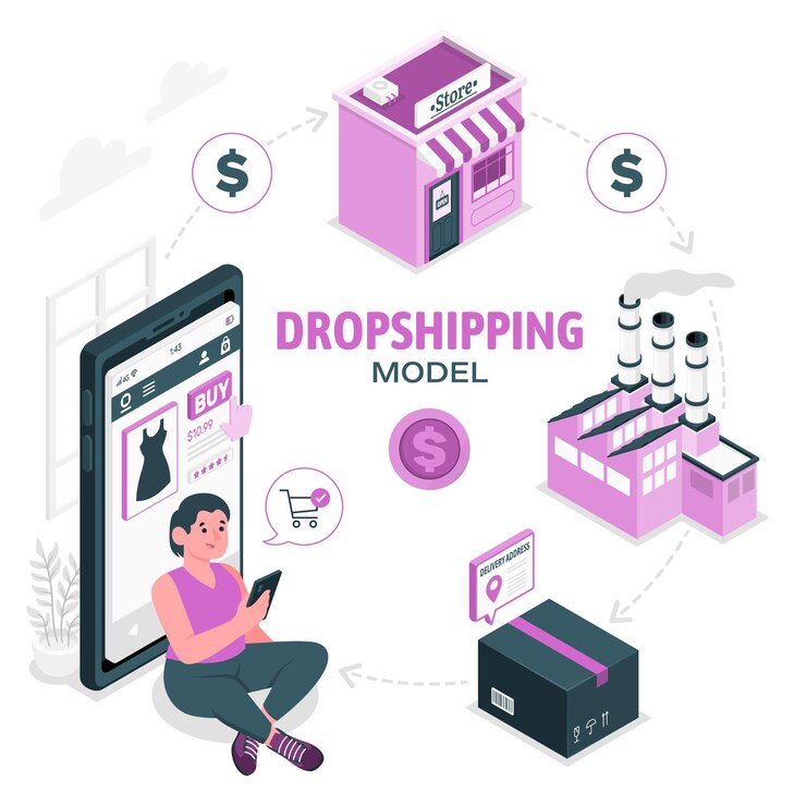 Free Vector dropshipping model
 
 concept illustration
