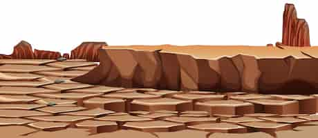 Free vector drought cracked desert landscape