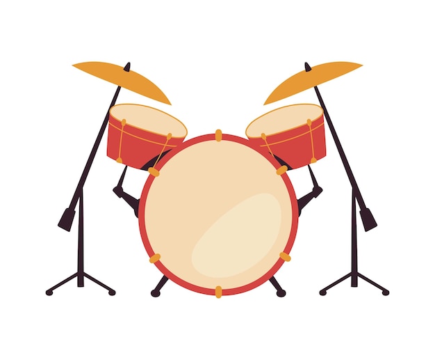 Drums musical instrument icon isolated