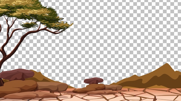 Free vector dry cracked land on transparent