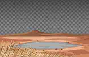 Free vector dry land landscape on transparent