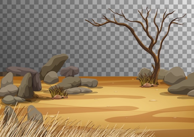 Free vector dry land landscape