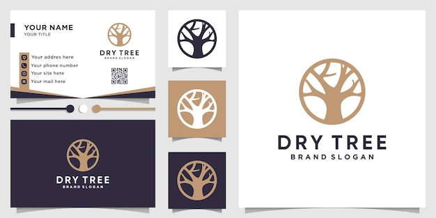 ビジネスプレミアムベクトル​の​ため​の​創造的​な​モダンな​コンセプト​と​ドライ​ツリー​の​ロゴ