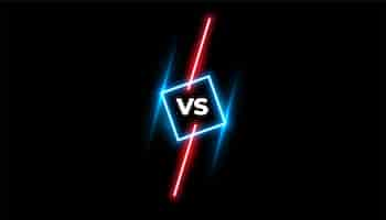 Free vector dual combat versus dark banner with glowing neon effect