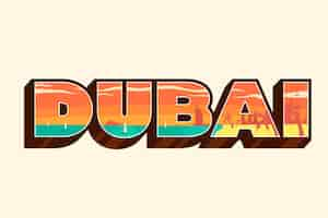 Free vector dubai city lettering