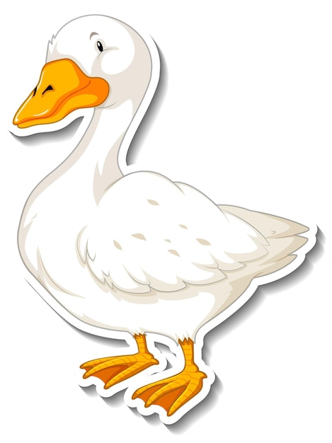 Free vector a duck animal cartoon sticker