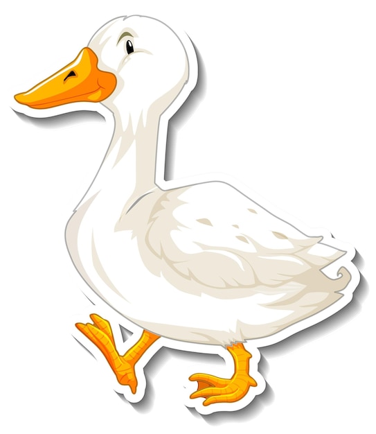 Free vector a duck animal cartoon sticker