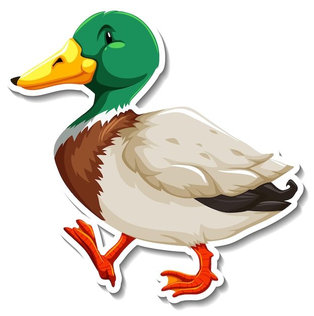 Free vector duck animal farm animal cartoon sticker