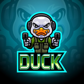 Duck army esport logo mascot design