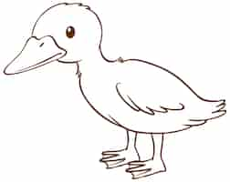 Free vector duck in doodle simple style on white background