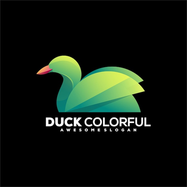 Free vector duck gradient logo illustration design