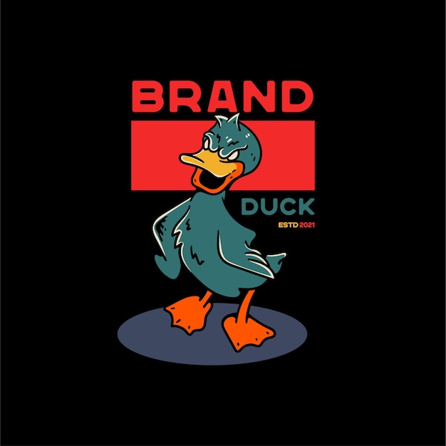 Duck illustration vintage for tshirt