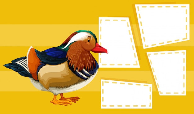 Duck on note background