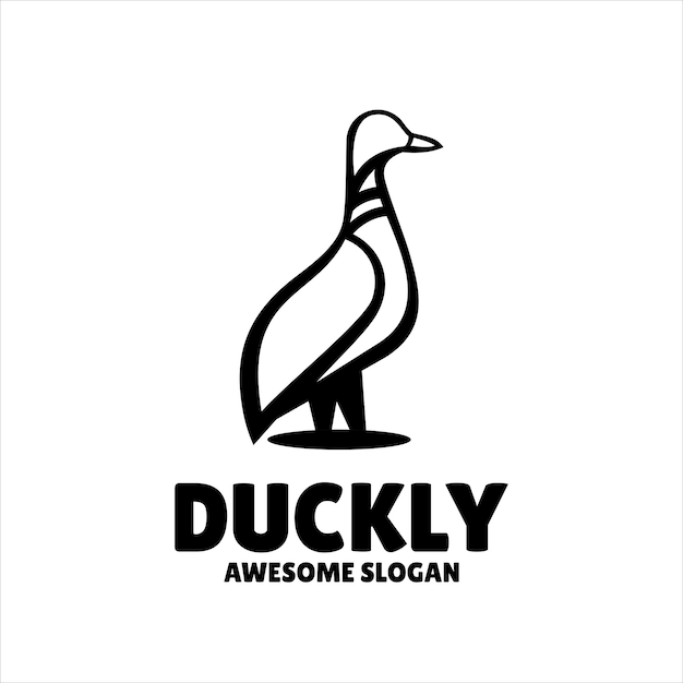 Free vector duck simple mascot logo design illustration