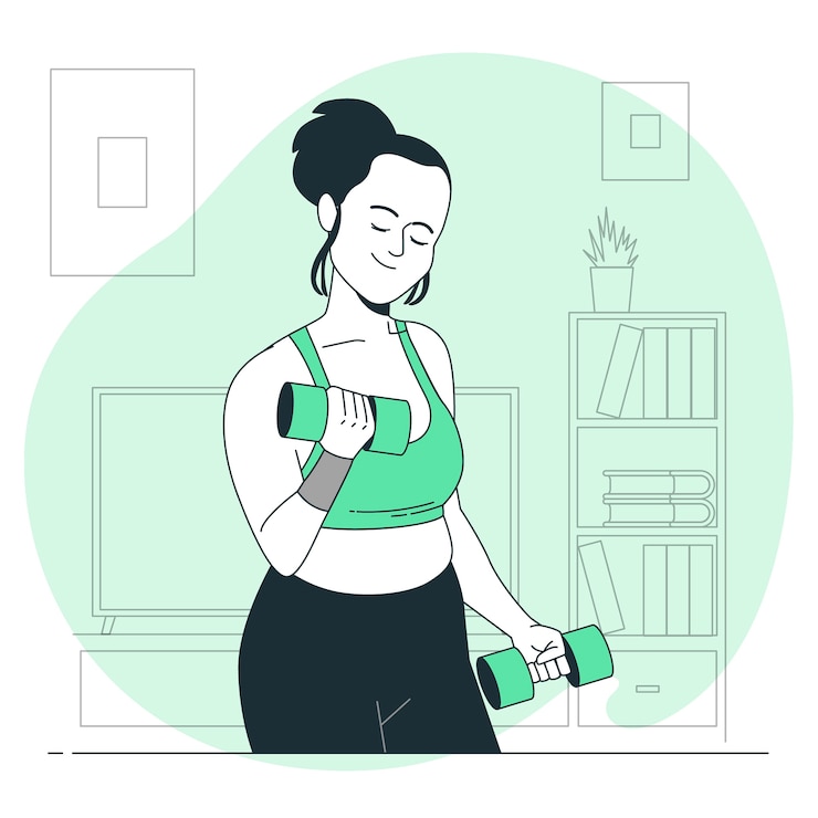 Free Vector dumbbell exercise concept illustration