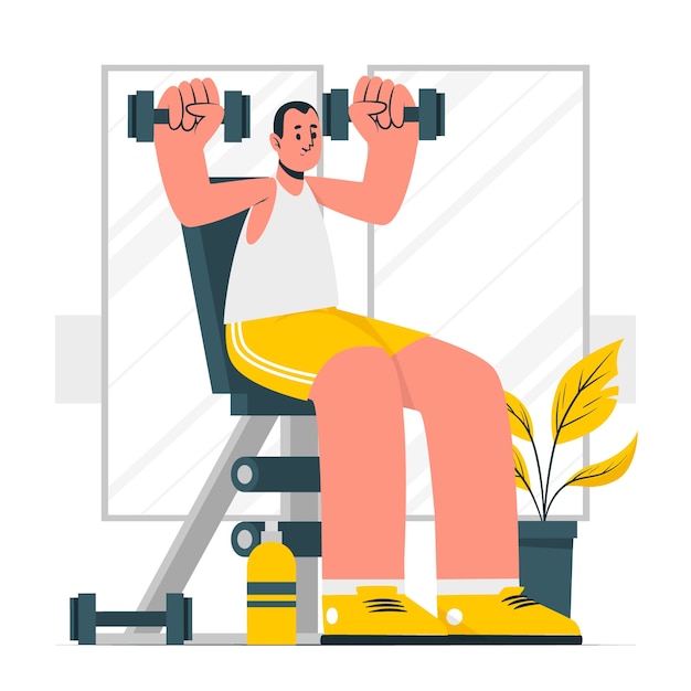 Free vector dumbbell exercise concept illustration