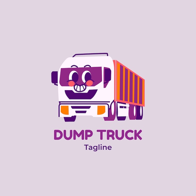 Dump truck logo design template