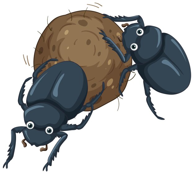 A dung beetle cartoon character