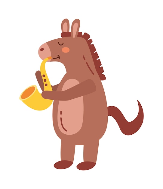 Free vector dunkey playing saxophone