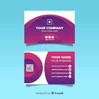 Free vector duotone business card with gradient models template