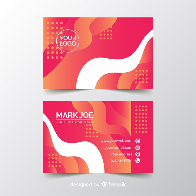 Duotone business card with gradient models template