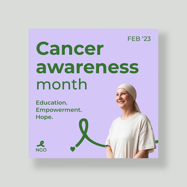 duotone cancer awareness month instagram post