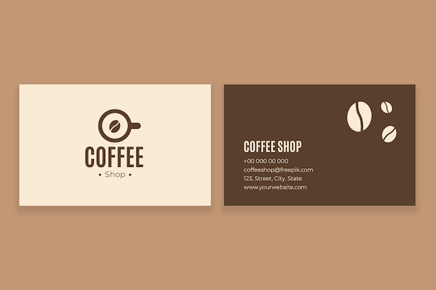 Free vector duotone coffee shop business card