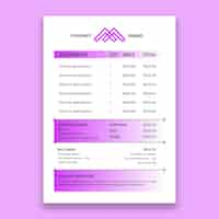 Free vector duotone consturction company invoice