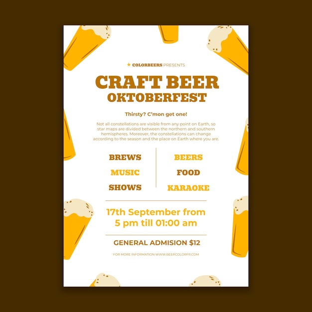 Duotone craft beer bar oktoberfest poster