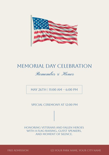 Duotone Elegant Memorial Day Flyer