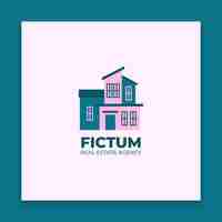 Free vector duotone fictum real estate logo